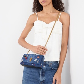 The Trinket Charm Denim Mini Dual Bag