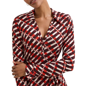 Check Belted Shirt Dress