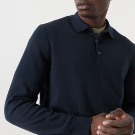 Pima Logo Long-Sleeved Polo Shirt