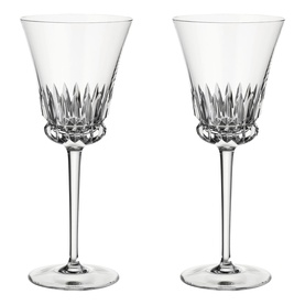Villeroy & Boch Grand Royal White Wine Goblet Set of Two, clear crystal with vertical cut detailing and elegant long stems