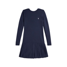 Pleated Ribbed Dress