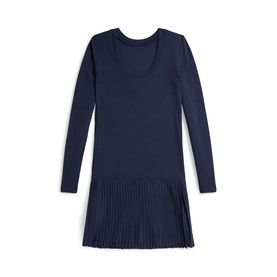 Pleated Ribbed Dress