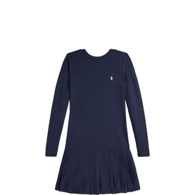 Pleated Ribbed Dress