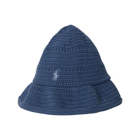 Polo Player Logo Crocheted Bucket Hat