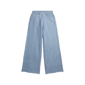 Pony Logo Eyelet Wide Leg Sweatpants