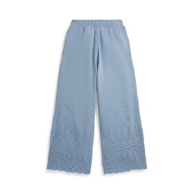 Pony Logo Eyelet Wide Leg Sweatpants
