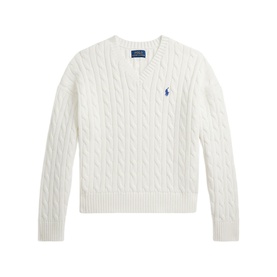 Polo Player Logo Cable Knit Sweater