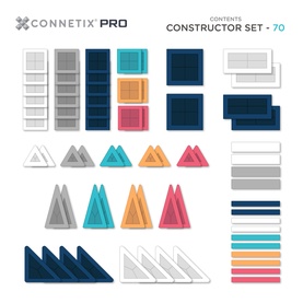 Pro Magnetic Tiles Constructor 70-Piece Set