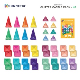 Magnetic Tiles Glitter Castle 48-Piece Pack