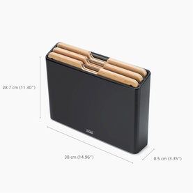 Folio&trade; Steel Bamboo Three-Piece Chopping Board & Case Set