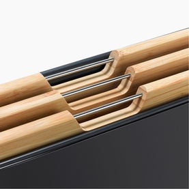 Folio&trade; Steel Bamboo Three-Piece Chopping Board & Case Set