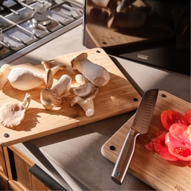 Folio&trade; Steel Bamboo Three-Piece Chopping Board & Case Set