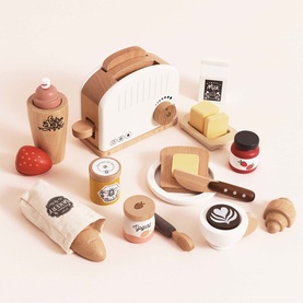Bread, Loaf and Knife Wooden Playset