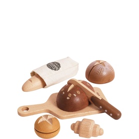 Bread, Loaf and Knife Wooden Playset