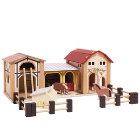 Wooden Farmyard Stables Playset