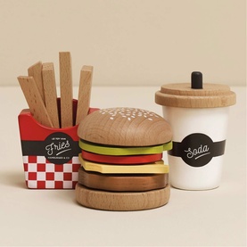 Hamburger Meal Wooden Playset