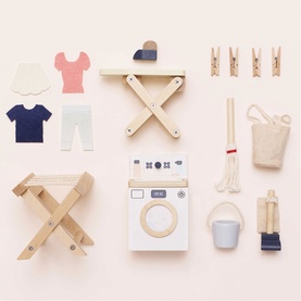 Wooden Dolls House Laundry Room Playset