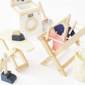 Wooden Dolls House Laundry Room Playset