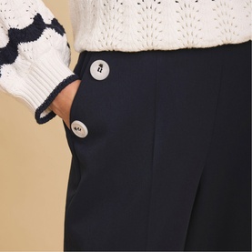 Button Front High-Rise Trousers