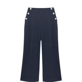 Button Front High-Rise Trousers