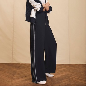 Scalloped Striped Track Pants