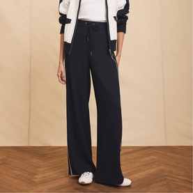 Scalloped Striped Track Pants