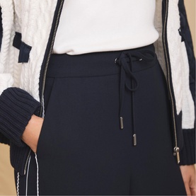 Scalloped Striped Track Pants