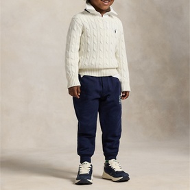 Polo Player Logo Cable Knit Sweater 2-7 Years