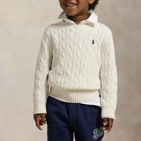 Polo Player Logo Cable Knit Sweater 2-7 Years