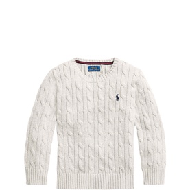 Polo Player Logo Cable Knit Sweater 2-7 Years