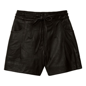Ayra Leather Belted Shorts