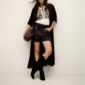 Ayra Leather Belted Shorts