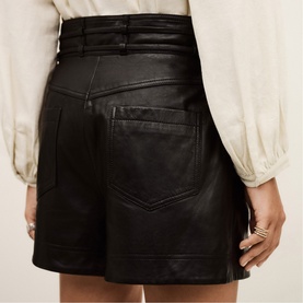 Ayra Leather Belted Shorts
