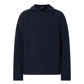 Wide Rib Collared Sweater