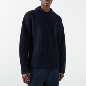 Wide Rib Collared Sweater