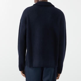 Wide Rib Collared Sweater