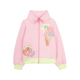 Sequin Embellished Zip Sweatshirt