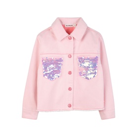 Sequin Patch Pocket Overshirt