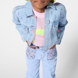 Gemstone Studded Denim Jacket