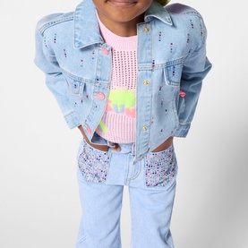 Gemstone Studded Straight Leg Jeans