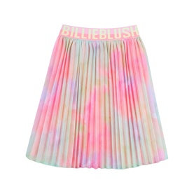 Tape Logo Gradient Pleated Skirt