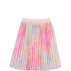 Tape Logo Gradient Pleated Skirt