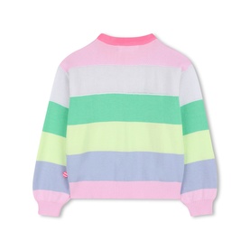 Sequin Heart Striped Sweatshirt