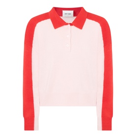 Colour-Blocked Knitted Polo Shirt