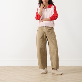 Colour-Blocked Knitted Polo Shirt