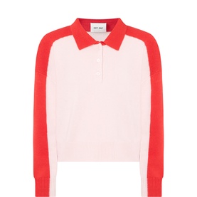 Colour-Blocked Knitted Polo Shirt