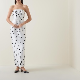 Lentte Polka Dot Off-The-Shoulder Dress