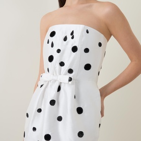 Lentte Polka Dot Off-The-Shoulder Dress