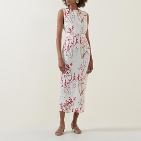 Lucille Red Berry Branch Dress