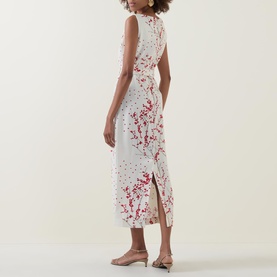 Lucille Red Berry Branch Dress
